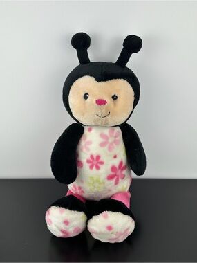 Little Miracles RARE Ladybug 16" Pink & Black Spots Plush Floral Flower Lady Bug